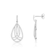 Boucles d'oreilles or 375 blanc diamant