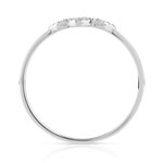 Bague or 375 blanc diamant - vue 2