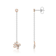 Boucles d'oreilles 2 ors 375 diamant