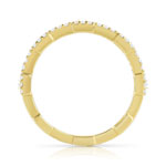 Bague or 375 jaune diamant - vue 2