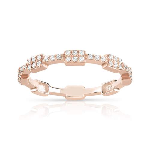 Bague or 375 rose diamant