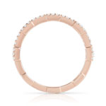 Bague or 375 rose diamant - vue 2