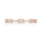 Bague or 375 rose diamant - vue 3