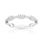 Bague or 375 blanc diamant - vue 1