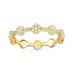 Bague or 375 jaune diamant - vue 1