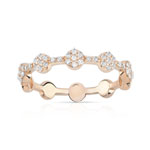 375 rose gold diamond ring - view 1