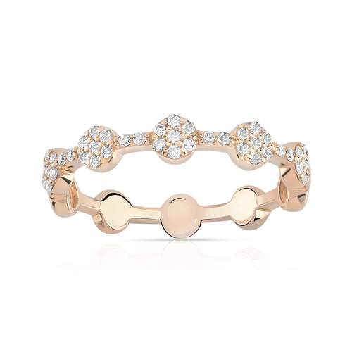 Bague or 375 rose diamant