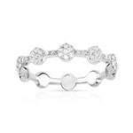 Bague or 375 blanc diamant - vue 1