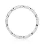 Bague or 375 blanc diamant - vue 2