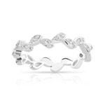 Bague or 375 blanc diamant - vue 1