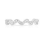 Bague or 375 blanc diamant - vue 3