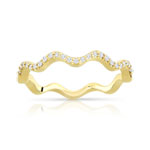 Bague or 375 jaune diamant - vue 1