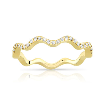 Bague or 375 jaune diamant - vue 1