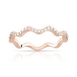 Bague or 375 rose diamant - vue 1