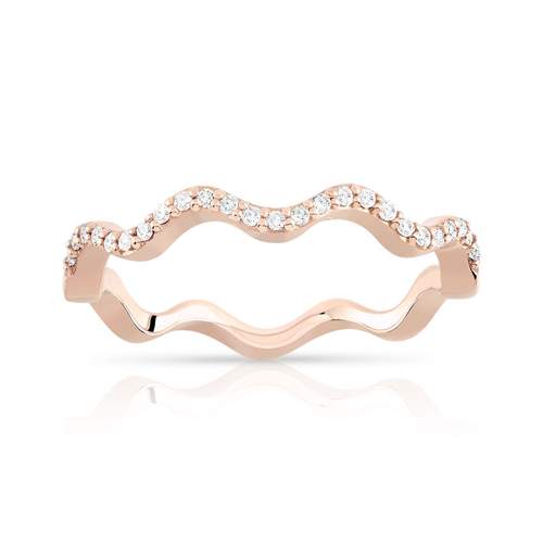 Bague or 375 rose diamant