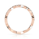 Bague or 375 rose diamant - vue 2