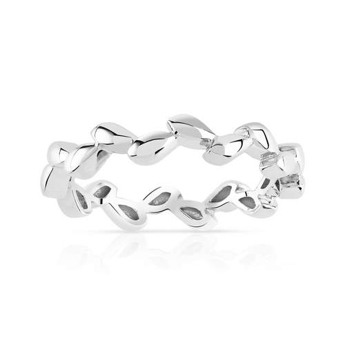 Bague or 375 blanc