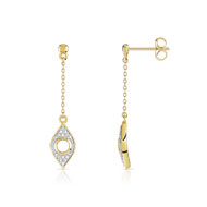 Boucles d'oreilles or 375 2 tons diamant