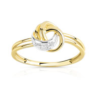 Bague or 375 2 tons diamant