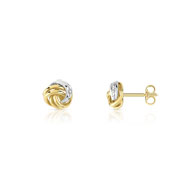Boucles d'oreilles or 375 2 tons diamant