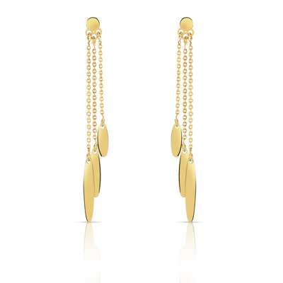 Boucles d'oreilles or 375 jaune - vue VD1
