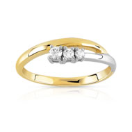 Bague 2 ors 375 zirconia