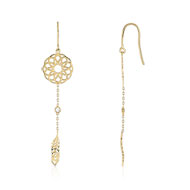 Boucles d'oreilles or 375 jaune zirconia
