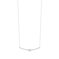 Collier or 375 blanc zirconia