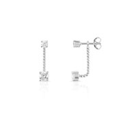 Boucles d'oreilles or 375 blanc zirconia