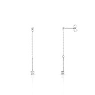 Boucles d'oreilles or 375 blanc zirconia