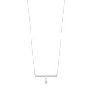 Collier or 375 blanc zirconia