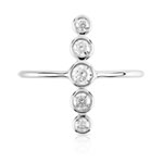 Bague or 375 blanc zirconia - vue 3