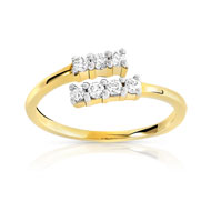 Bague or 375 2 tons zirconia