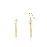 Boucles d'oreilles or 375 jaune perle de culture de chine
