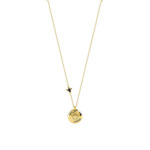 Collier or 375 jaune et zirconia noir - vue 1
