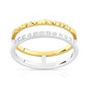 Bague 2 ors 375 diamant - vue V1