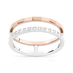 Bague 2 ors 375 diamant - vue 1