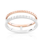 Bague 2 ors 375 diamant - vue 1