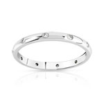 Bague or 375 blanc diamant - vue 1