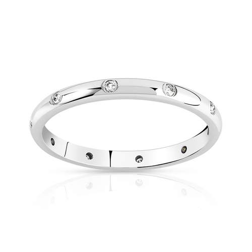 Bague or 375 blanc diamant