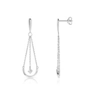 Boucles d'oreilles or 375 blanc zirconia
