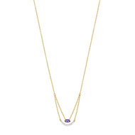 Collier or 375 2 tons amethyste et diamant