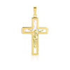 Pendentif croix or 375 jaune et nacre Crucifix - vue V1