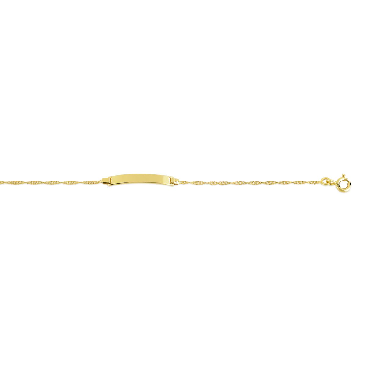 Bracelet identité or 375 jaune maille torsadée personnalisable 14 cm