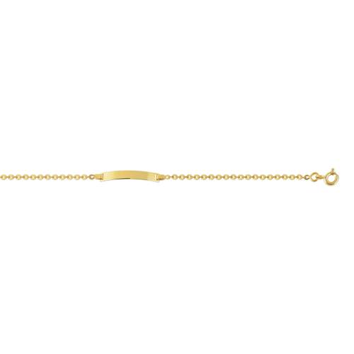 Bracelet identité or 375 jaune maille forçat personnalisable 14 cm