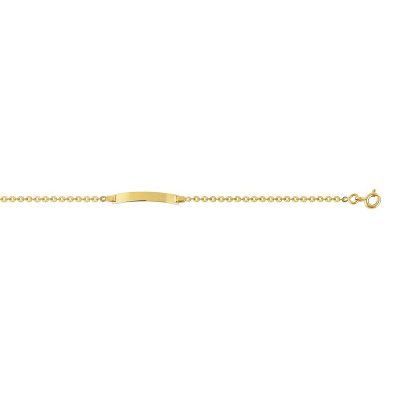 Bracelet identité or 375 jaune maille forçat personnalisable 14 cm - vue 1