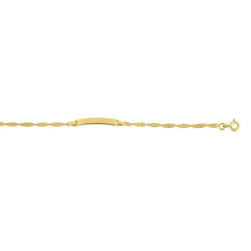 Bracelet identité or 375 jaune personnalisable maille torsadée 14 cm