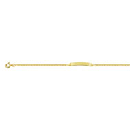 Bracelet identité or 375 jaune maille marine personnalisable 14 cm