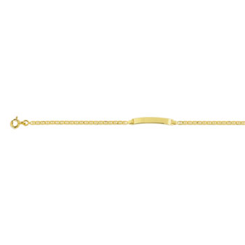 Bracelet identité or 375 jaune maille marine personnalisable 14 cm