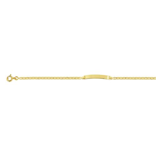 Bracelet identité or 375 jaune maille marine personnalisable 14 cm
